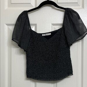 Abercrombie & Fitch Black and White Polka Dot Blouse